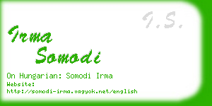 irma somodi business card